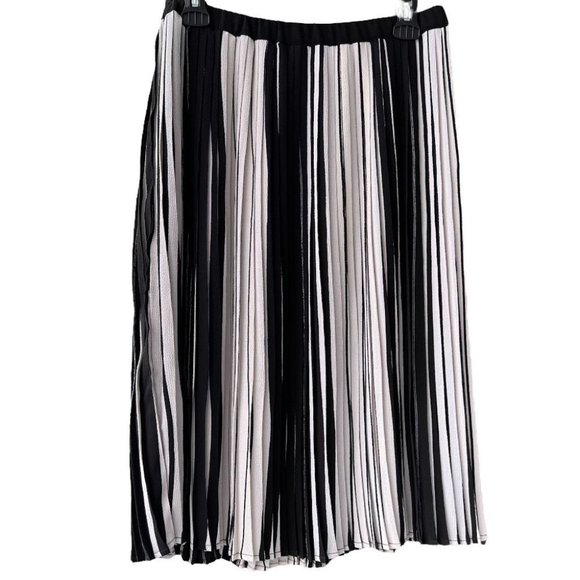 Adrianna Papell striped pleated midi skirt - Picture 1 of 8